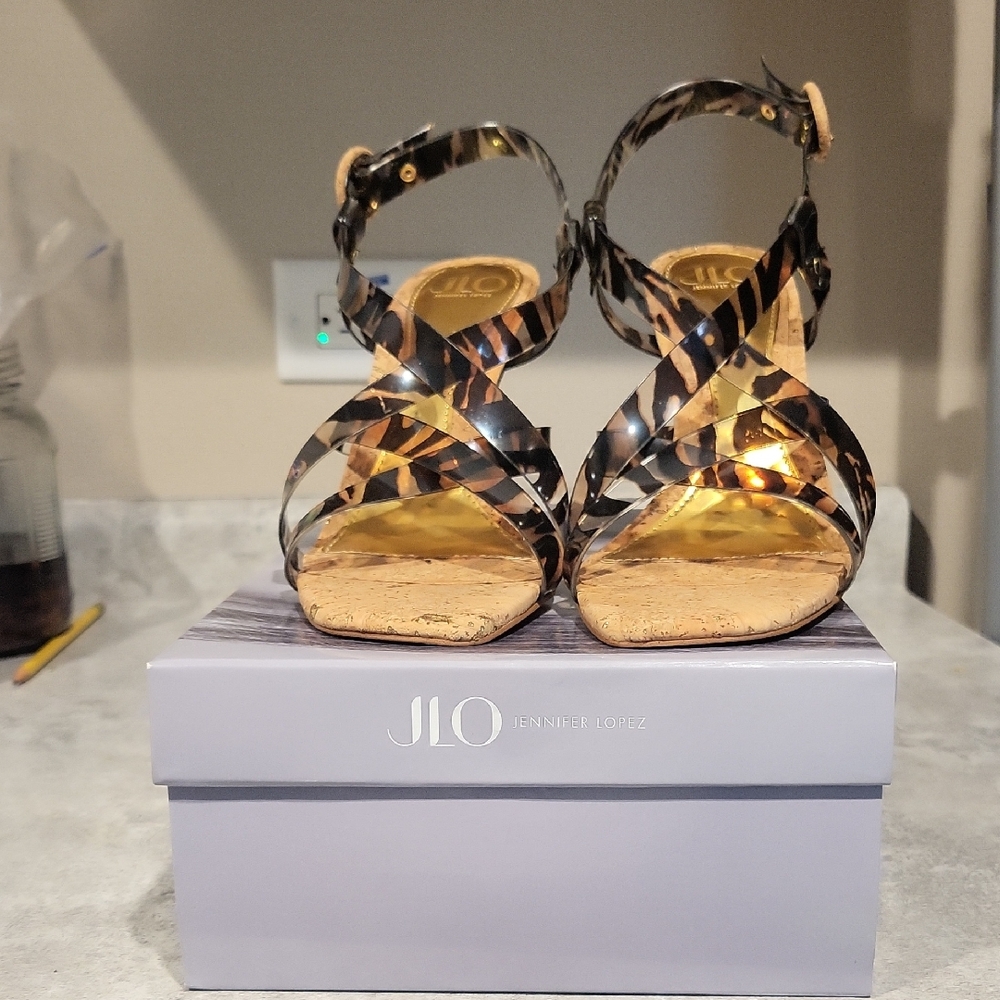 Jennifer Lopez Animal Print Sandals